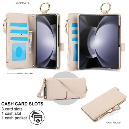 White Crossbody Ring Wallet Leather Case