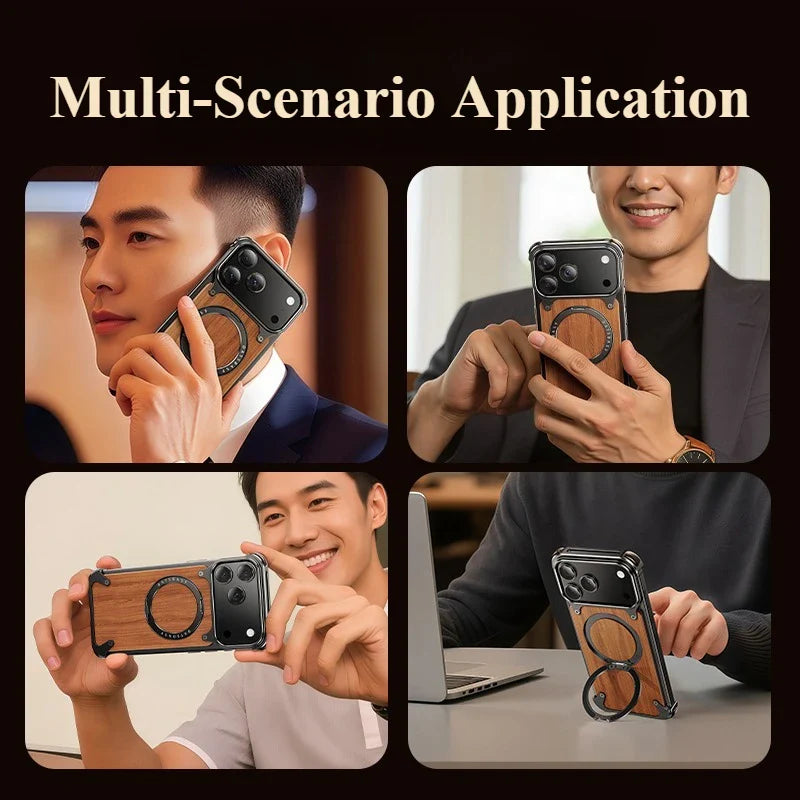 360 Wooden Magnetic Armor Case – iPhone 17