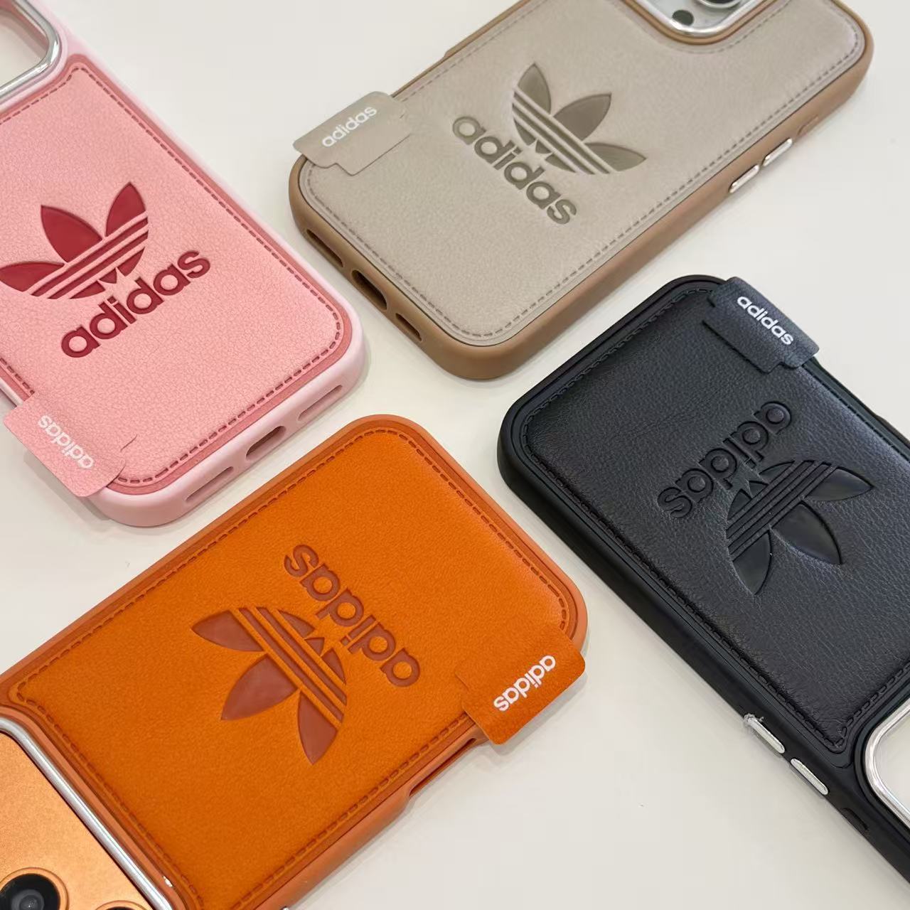 Sport Edition Wallet Case — Leather Texture, Card Slot & Chrome Frame
